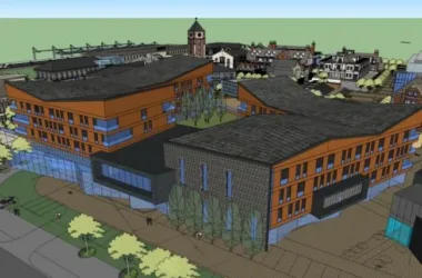 SketchUp Business Model: Modern Multi-Story Commercial Street Design-BIM WORLD