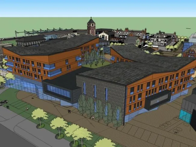 SketchUp Business Model: Modern Multi-Story Commercial Street Design