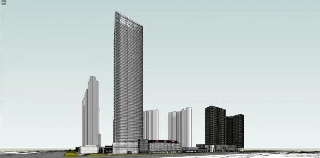 Sketchup Complex Model | Super high-rise commercial complex, office, hotel, residential, modern style