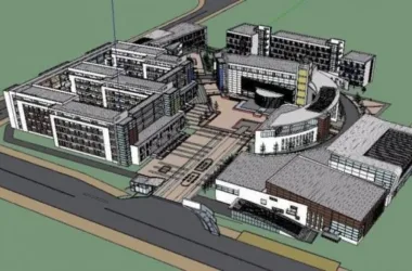 Modern Multi-Story High School Campus Model in SketchUp-BIM WORLD