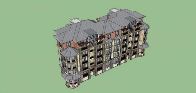 Sketchup Residential Model | Multi story Residence, Garden House, European Style, Classical Style, Residential Architecture
