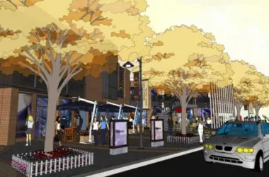 SketchUp Business Model: Modern Multi-Story Commercial Street Design-BIM WORLD