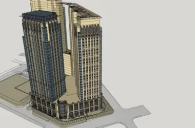 SketchUp Complex Model: Neoclassical High-Rise Office and Commercial Podium-BIM WORLD