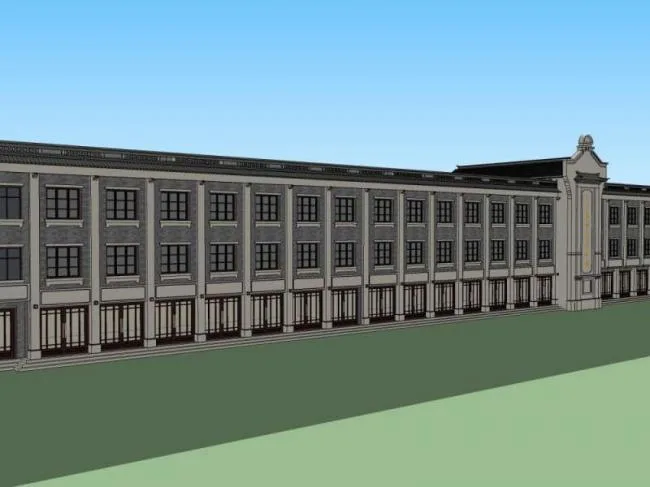 Sketchup Business Model | Commercial Street Architecture, Classical Style
