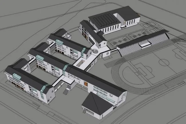 Modern Multi-Story School Campus Design in Contemporary Chinese Style Using SketchUp