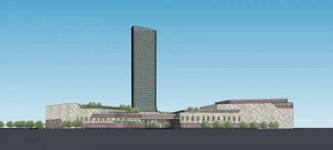 Sketchup Office Model | High rise commercial office building, modern style, hotel, shopping mall, commercial podium