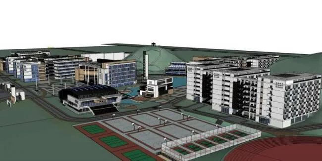 Sketchup School Model | Multi story School, Campus Educational Architecture, Modern Style