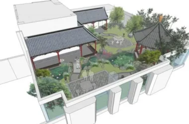 SketchUp Landscape Design: Chinese-Style Roof Garden-BIM WORLD