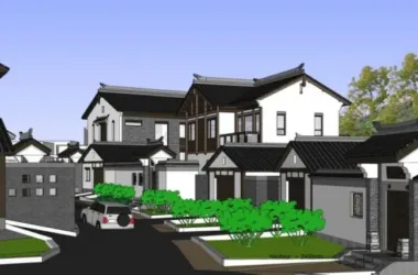 Chinese-Style Villa Cluster Model in SketchUp-BIM WORLD