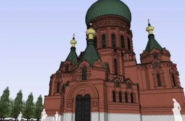 SketchUp Cultural Model: Multi-Story Hagia Sophia Cathedral in Classical Architectural Style-BIM WORLD