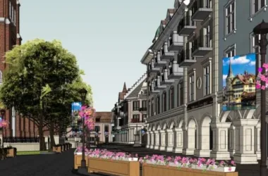 SketchUp Business Model: Multi-Story European Classical Commercial Street Design-BIM WORLD