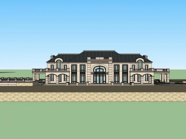 Sketchup Business Model | Multi story Community Commercial Street, Classical Style