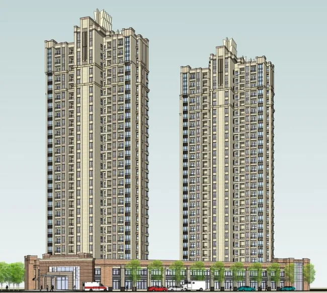 Sketchup Residential Model | High rise residential building, modern style, ground floor commercial, residential building