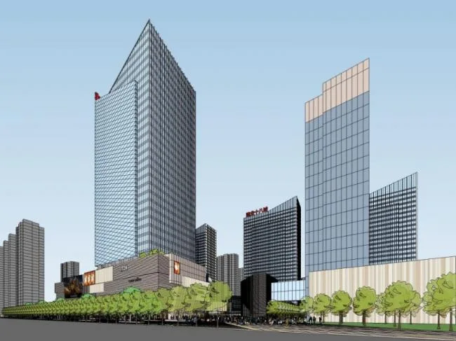Sketchup Complex Model | Multi story Commercial Complex, Office Building, Hotel, Modern Style