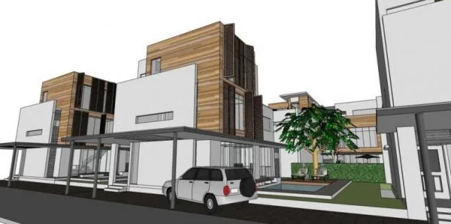 Sketchup Villa Model | Twin Villa, Modern Style