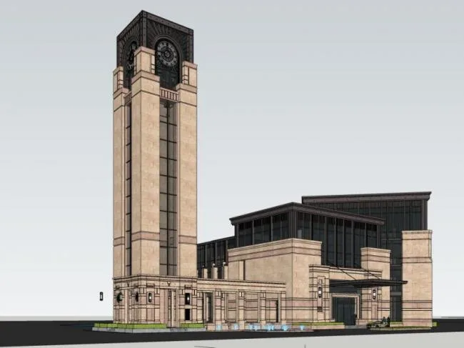 SketchUp Business Model: Modern Multi-Story Clubhouse Design
