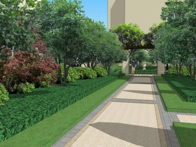 Sketchup Landscape Model | Residential Landscape, Courtyard Landscape, Spanish Style, Classical Style