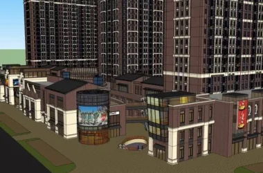 SketchUp Complex Model: High-Rise Mixed-Use Building with Ground-Floor Commercial, Hotel, and Residential Spaces in Classical Style-BIM WORLD