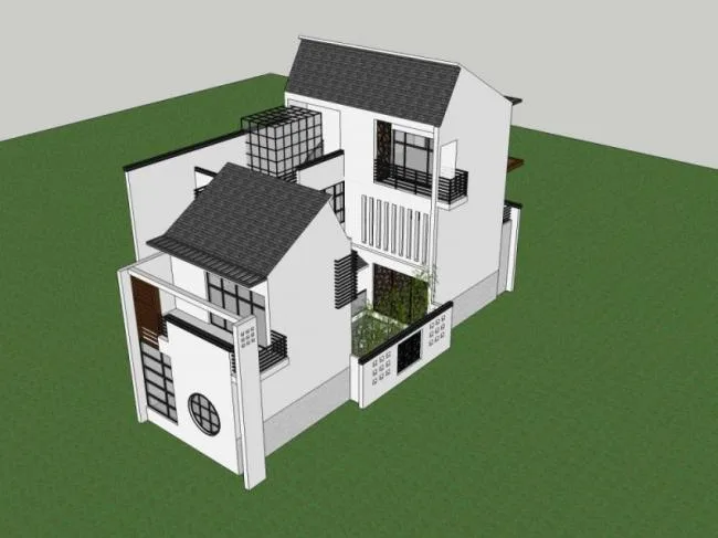 Sketchup Villa Model | Solo Villa, Chinese Style