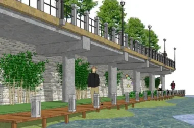 Modern Waterfront Landscape Design | SketchUp 3D Model-BIM WORLD
