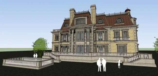 Sketchup Villa Model | Stacked Villa, Classical Style