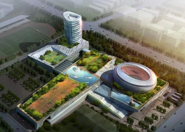 Sketchup Gymnasium Model | Multi story Gymnasium, Zhoushan Putuo Sports Center, Modern Style