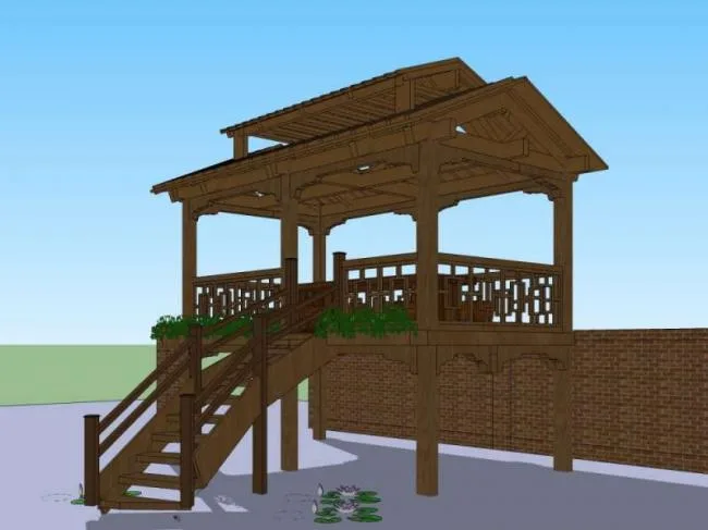 Sketchup Sketch Model | Pavilion, Chinese Style, Sketch