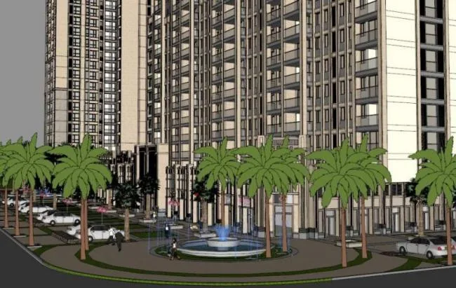 Sketchup Residential Model | High rise residential, ground floor commercial, residential building, classical style