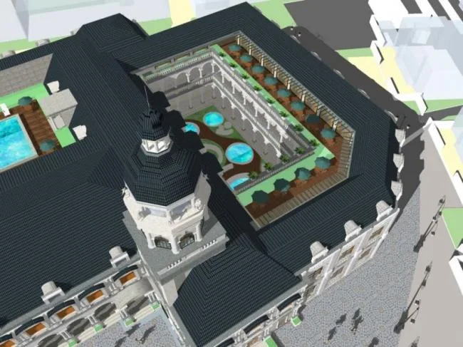 Sketchup Hotel Model | Multi story Hotel, Classical Style