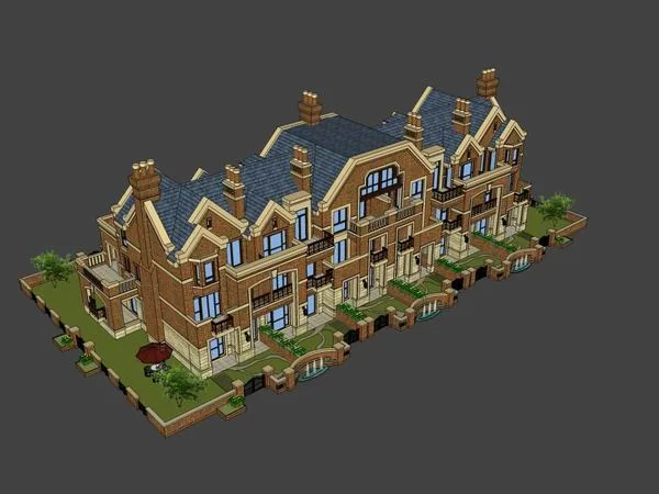 Sketchup Villa Model | Townhouse, Classical Style
