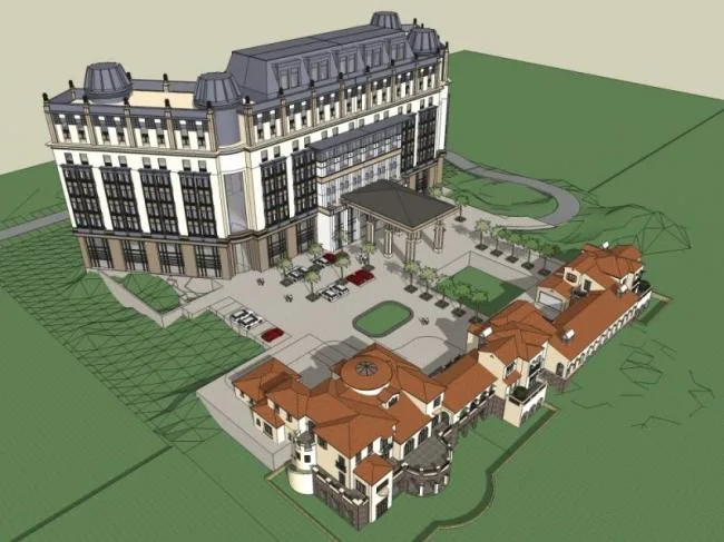 Classical Multi-Story Hotel Model in SketchUp-BIM WORLD