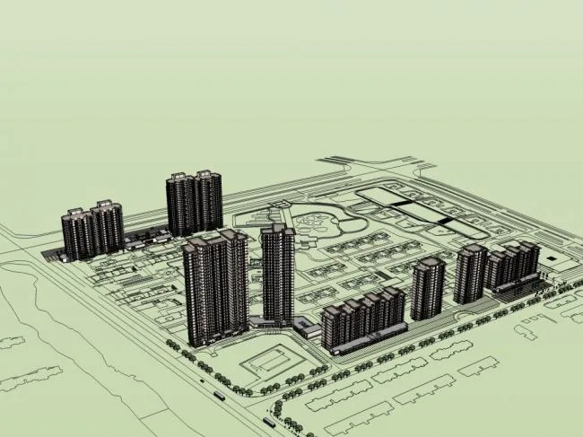 Sketchup Residential Model | High rise Residential Buildings, Modern Style