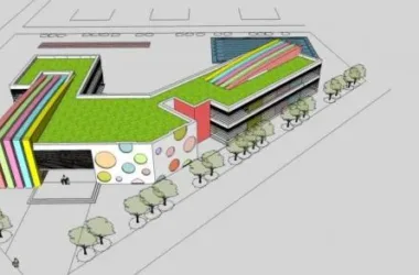 Modern Multi-Story School and Kindergarten Model in SketchUp-BIM WORLD