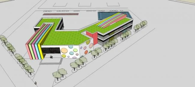Sketchup School Model | Multi story School Kindergarten, Educational Building, Modern Style