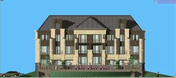 Sketchup Villa Model | Townhouse, Classical Style