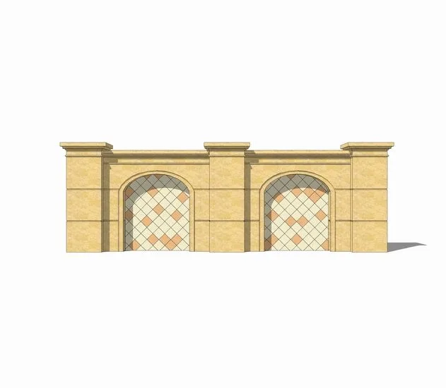 Sketchup Material Model | European Landscape Wall, Material Component Components