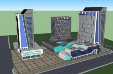 SketchUp Complex Model: Multi-Story Commercial, Office, and Modern Residential Building-BIM WORLD