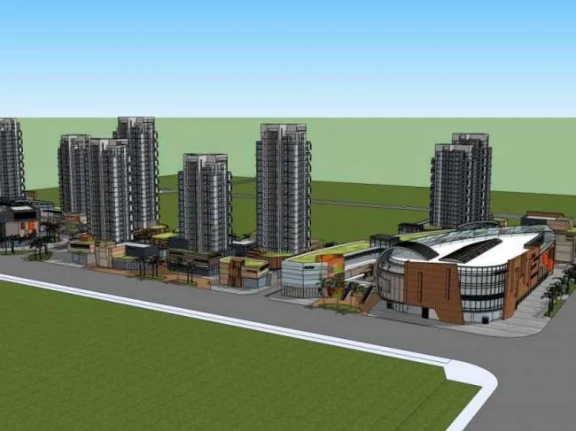 Sketchup Complex Model | High rise apartment residential, commercial, multi story complex, modern style