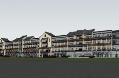 SketchUp Business Model: Modern Multi-Story Commercial Street in Chinese Style-BIM WORLD