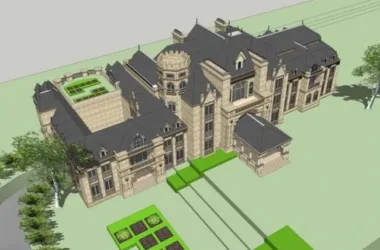 SketchUp Business Model: Multi-Story Clubhouse and Commercial Building in French Classical Style-BIM WORLD