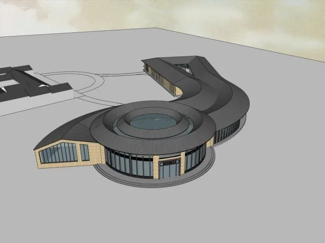 Sketchup Station Road and Bridge | Multi story Passenger Transport Center, Station, New Chinese Style, Transportation Architecture, Municipal Facilities