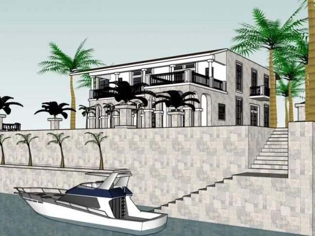 Sketchup Villa Model | Single Family Villa, French Style