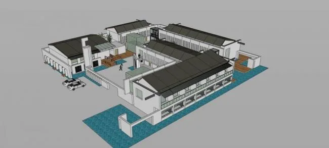 Sketchup Hotel Model | Multi story Conference Center, Hotel Office, Chinese Style