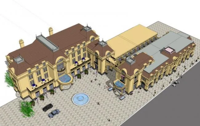 Sketchup Business Model | Multi story Commercial Street, French Style, Classical Style