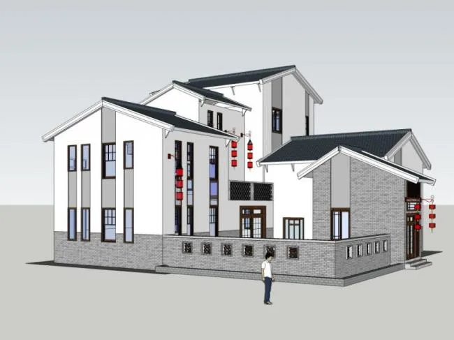 Sketchup Villa Model | Solo Villa, Chinese Style