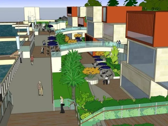 Sketchup Landscape Model | Waterfront Landscape, Modern Style