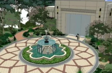 Classical Style Circular Square Landscape Model in SketchUp-BIM WORLD