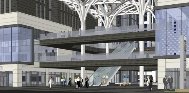 Sketchup Office Model | High rise office building, office, modern style, ground floor commercial, commercial podium