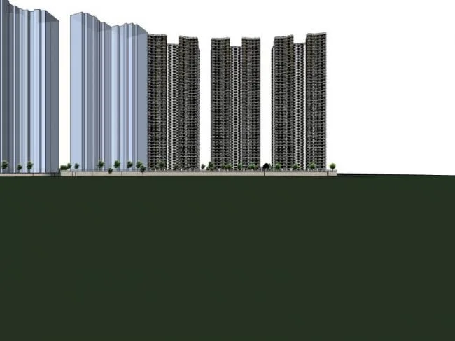 Sketchup Residential Model | Super High rise Residential, Modern Style