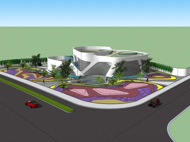 Sketchup Business Model | Multi story Sales Office, Modern Style, Commercial Building
